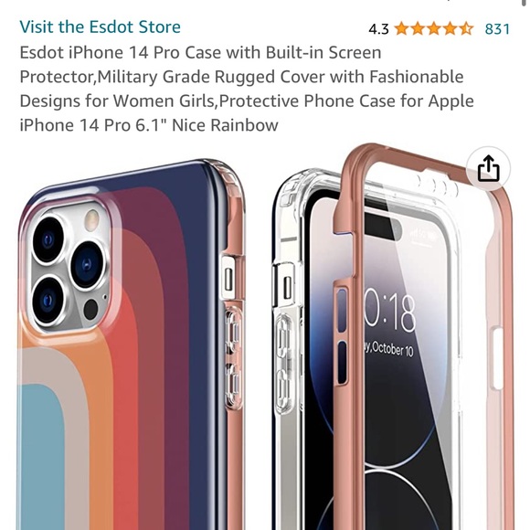 iPhone 14 Pro Rainbow Case with screen protector - Picture 2 of 6